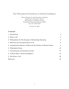 The Philosophical Foundations of Artificial Intelligence