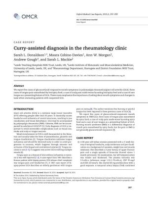 Curry-Assisted Diagnosis in the Rheumatology Clinic Sarah L