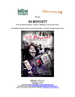 '63 Boycott Connects the Forgotten Story of One of the Largest Northern Civil Rights Demonstrations to Contemporary Issues Around Race, Education, and Youth Activism