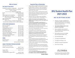 BYU Student Health Plan Brochure