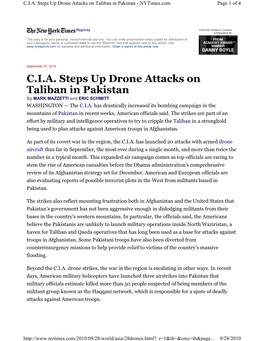 C.I.A. Steps up Drone Attacks on Taliban in Pakistan - Nytimes.Com Page 1 of 4