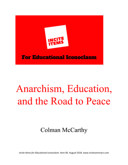 Anarchism, Education, and the Road to Peace