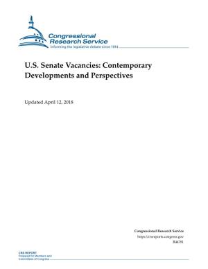 US Senate Vacancies