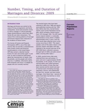 Number, Timing, and Duration of Marriages And