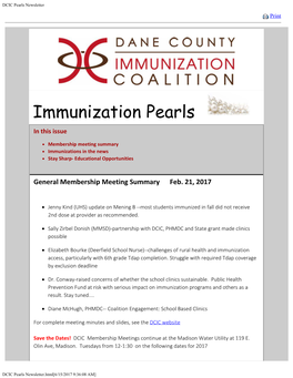 Immunization Pearls in This Issue