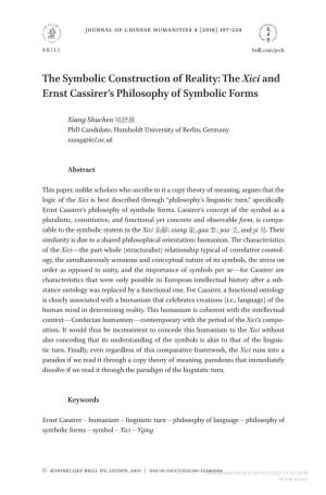 The Symbolic Construction of Reality: the Xici and Ernst Cassirer’S Philosophy of Symbolic Forms
