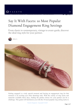 Say It with Facets: 10 Most Popular Diamond Engagement Ring Settings