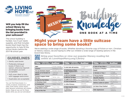 Might Your Team Have a Little Suitcase Space to Bring Some Books?