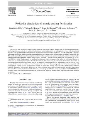 Reductive Dissolution of Arsenic-Bearing Ferrihydrite