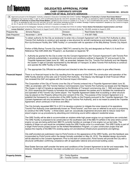 Delegated Approval Form Chief Corporate Officer Tracking No.: 2016-233 Director of Real Estate Services