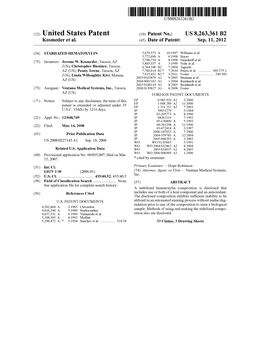United States Patent (10) Patent No.: US 8.263,361 B2 Kosmeder Et Al