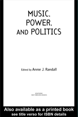 Music, Power, and Politics