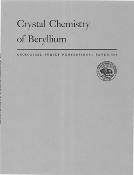 Crystal Chemistry of Beryllium