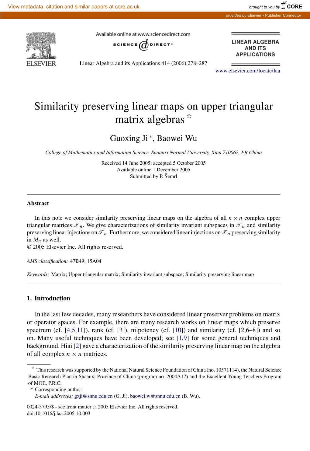 Similarity Preserving Linear Maps on Upper Triangular Matrix Algebras ୋ