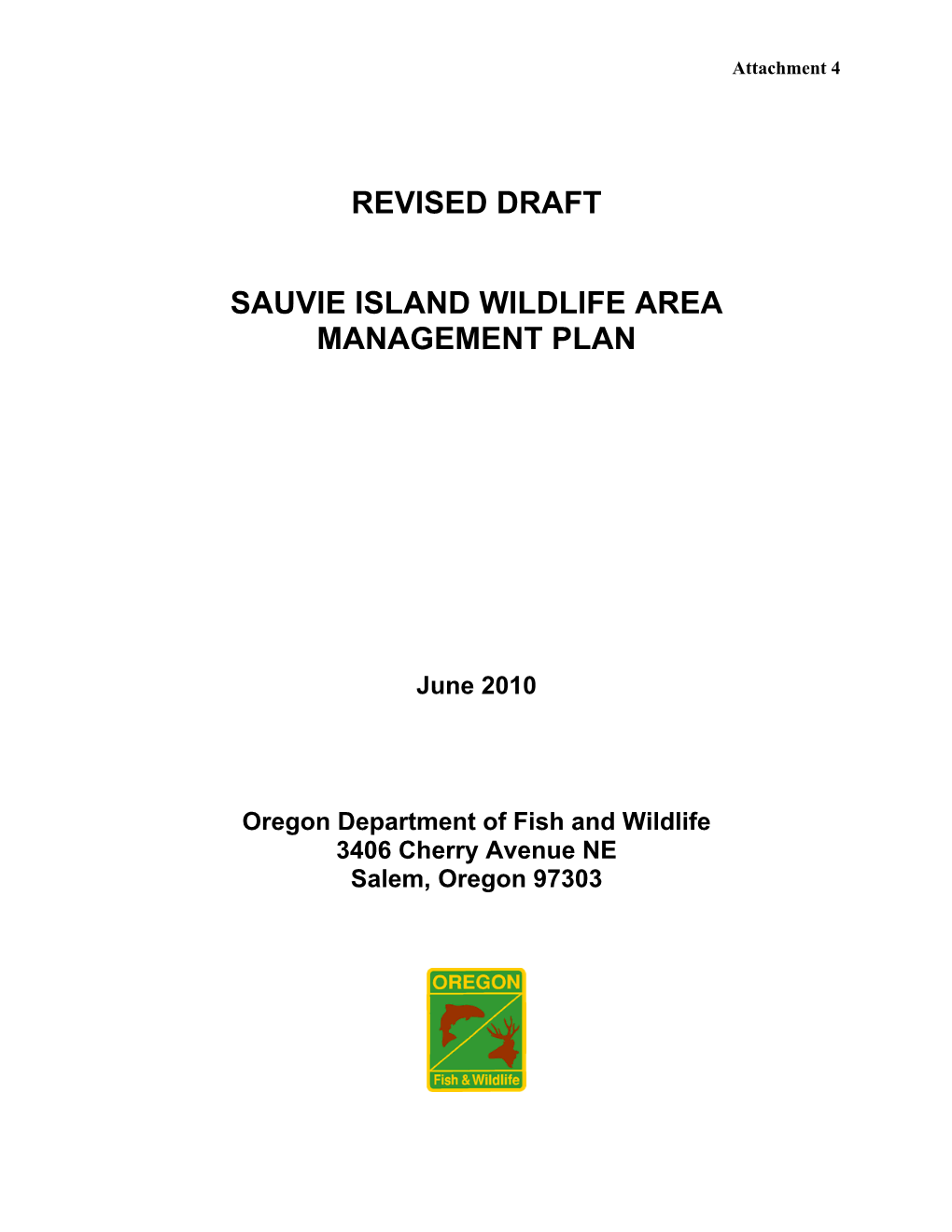 Revised Draft Sauvie Island Wildlife Area Management