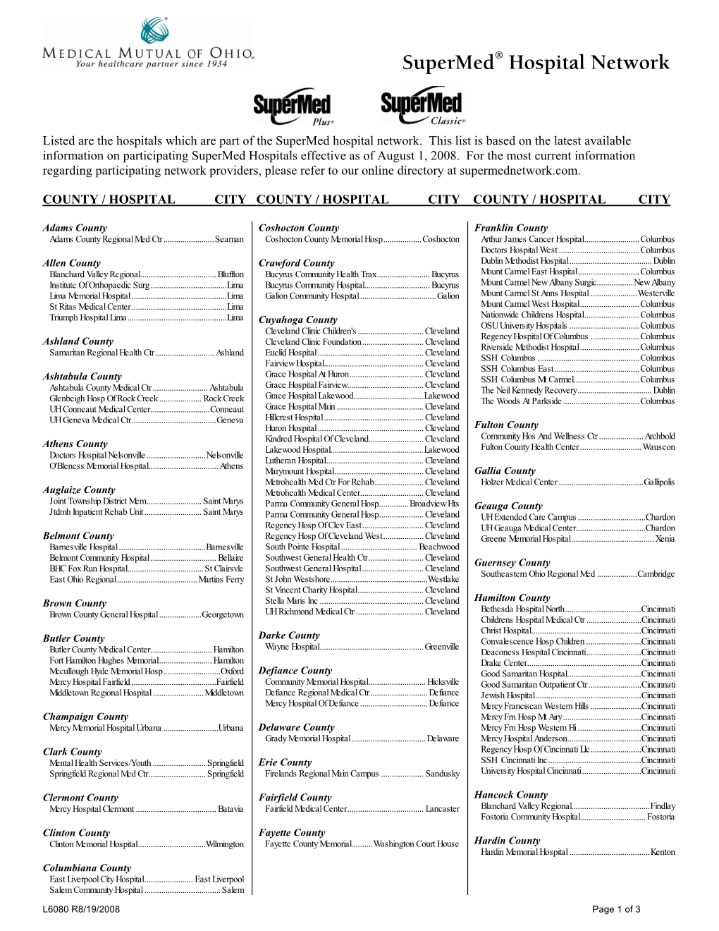 Supermed Hospital Listing