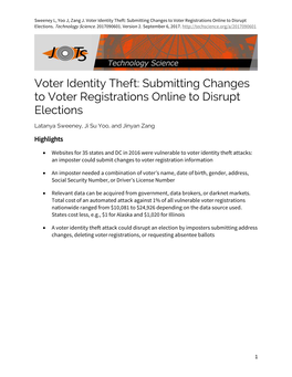Submitting Changes to Voter Registrations Online to Disrupt Elections