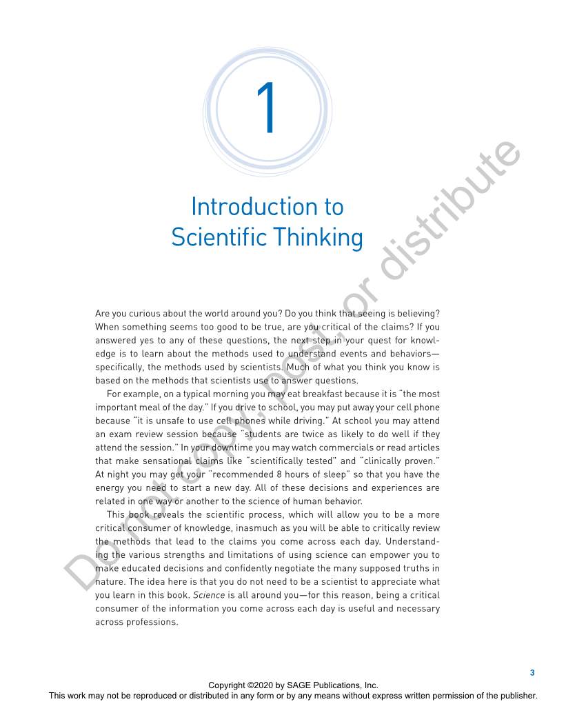 Chapter 1: Introduction to Scientific Thinking
