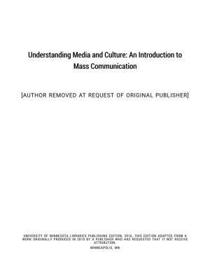 Understanding Media and Culture: an Introduction to Mass Communication