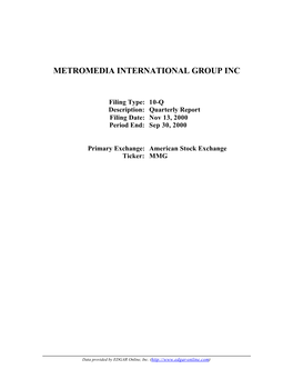 Metromedia International Group Inc