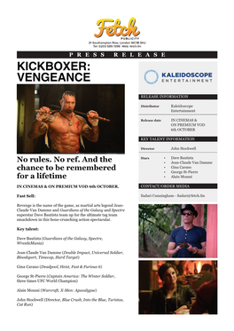 Kickboxer Vengeance Press Release V8.Indd