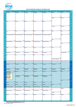 Diema Program Schedule October 2020