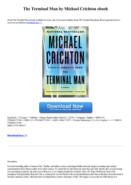 The Terminal Man by Michael Crichton Ebook