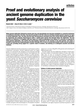 Whole-Genome Duplication Followed by Massive Gene Loss and Specialization Has Long Been Postulated As a Powerful Mechanism of Evolutionary Innovation
