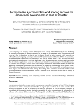 Enterprise File Synchronization and Sharing Services for Educational Environments in Case of Disaster