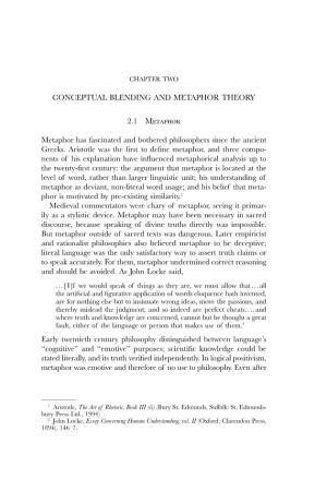 Conceptual Blending and Metaphor Theory 2.1