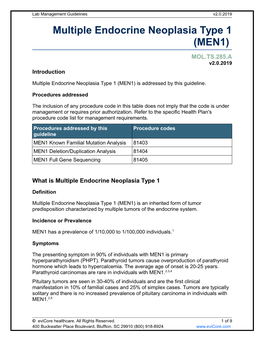 Multiple Endocrine Neoplasia Type 1 (MEN1)