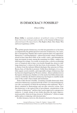 IS Democracy Possible?