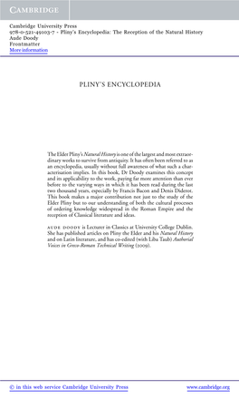 Pliny's Encyclopedia