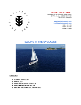Sailing in the Cyclades 2022