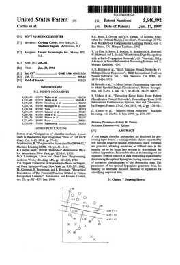 United States Patent 19 11 Patent Number: 5,640,492 Cortes Et Al