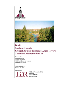 Draft Spokane County Critical Aquifer Recharge Areas Review Technical Memorandum #1