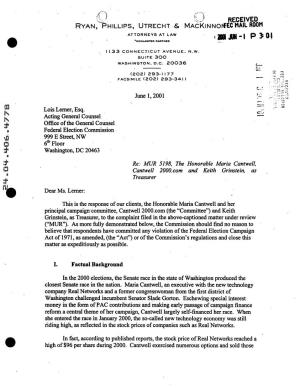 June 1,2001 Lois Lerner, Esq. Acting General Counsel Oflice of The