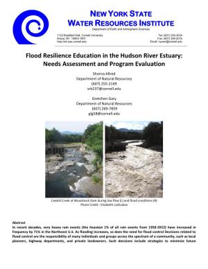 Flood Resilience Education in the Hudson River Estuary: Needs Assessment and Program Evaluation
