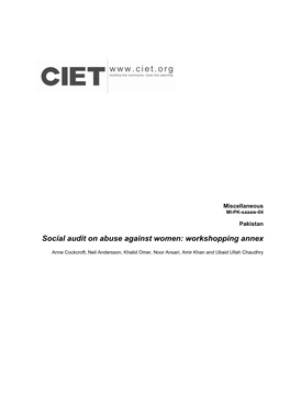Social Audit on Abuse Against Women, Pakistan