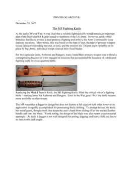 The M3 Fighting Knife
