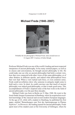 Michael Frede (1940–2007)