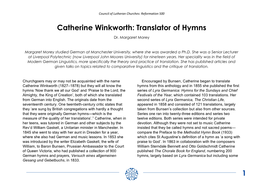 1 Catherine Winkworth: Translator of Hymns