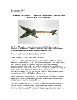 'Six-String Masterpieces' – Charitable Art Exhibition