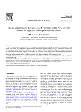 Middle Cretaceous to Eopleistocene Sequences on the New Siberian Islands: an Approach to Interpret Offshore Seismic