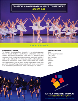 Classical & Contemporary Dance Conservatory