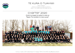 TE KURA O TUAHIWI Charter 2020
