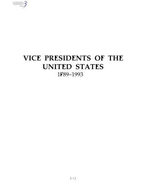 Vice Presidents of the United States 1789–1993