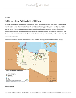 Battle for Libya Will Reduce Oil Flows | Stratas Advisors