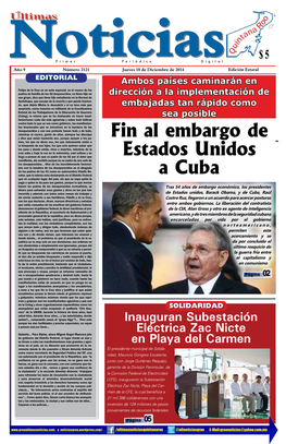 Fin Al Embargo De Estados Unidos a Cuba