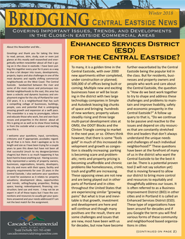 For the Central Eastside? Getically Written Newsletter About All That Is Go- Ing on in the Close in Eastside